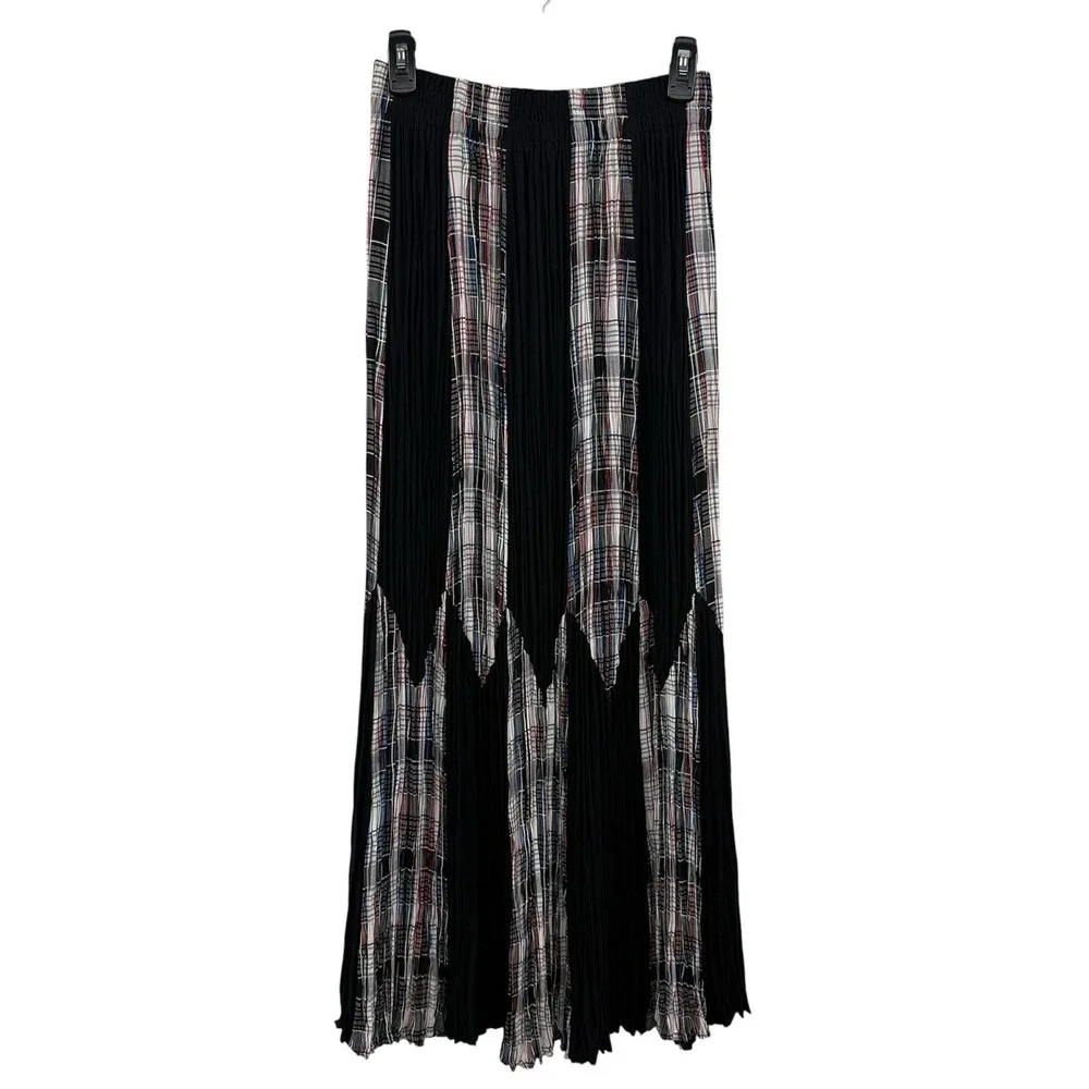Vintage‎ Longhorn Niver Western Elastic waist Long Maxi skirt size medium plaid